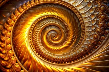 Intricate Golden Spiral Design in Elegant Curves and Flowing Lines on a Soft Textured Background
