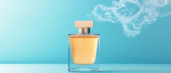Elegant 3D Perfume Bottle with Smoke Trails  Smooth Animation for Beauty Product Promotions