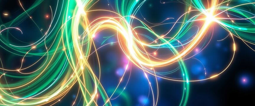 Futuristic spiraling lights in vibrant colors, abstract design for mobile screens