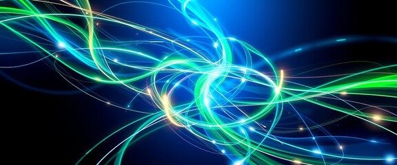 Vibrant light streams in abstract spirals, futuristic background for mobile screens