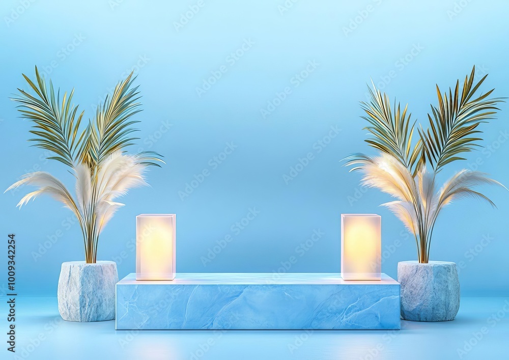 Poster elegant translucent rectangles in soft lighting minimalistic 3d composition