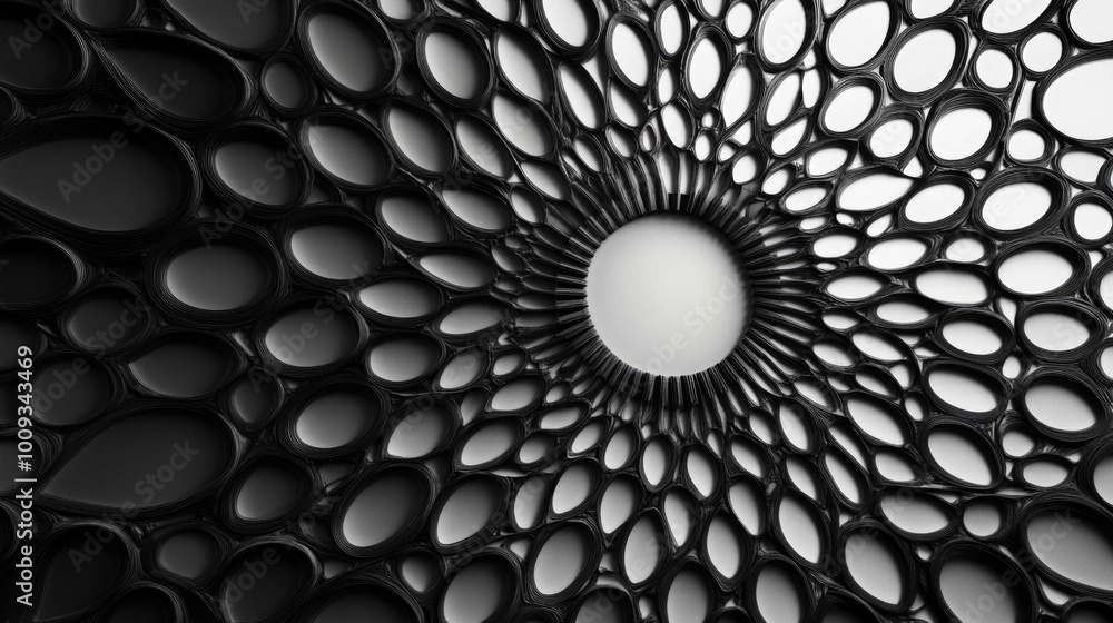 Aufkleber a close-up shot of a mysterious round object in shades of gray