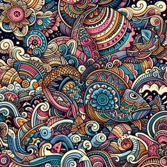 unique seamless pattern with paisley