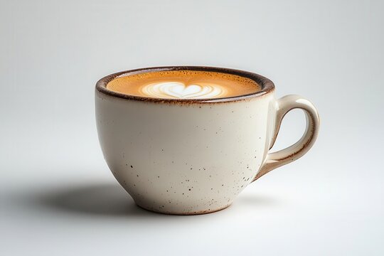 a minimalist coffee cup stands isolated against a crisp white background its clean lines and simple design highlighting the essence of a perfect brew