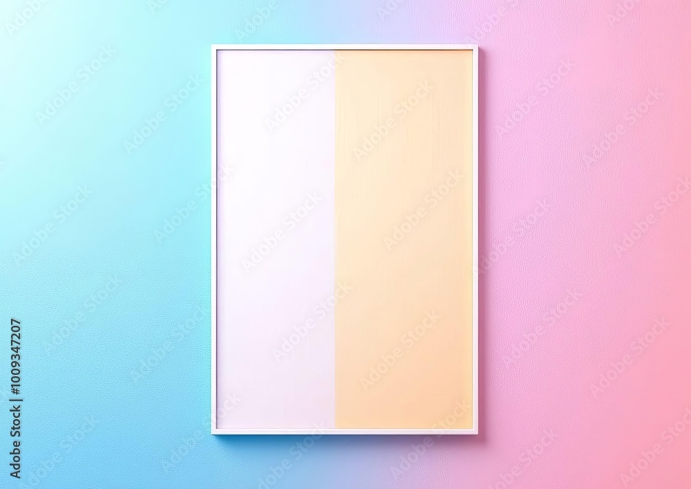 Poster floating thin rectangles in pastel colors with subtle shadows on clean minimal background