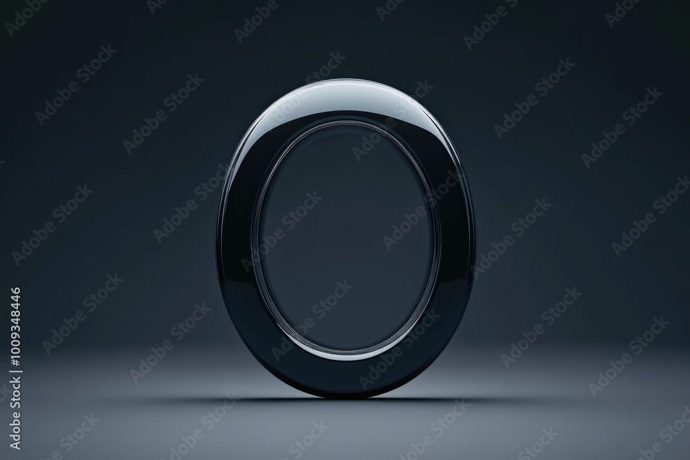 Poster A close-up of a black oval object against a dark background, great for use in presentations or design projects