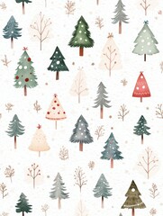 Obraz premium Christmas New Year hand drawn background. Xmas pattern texture