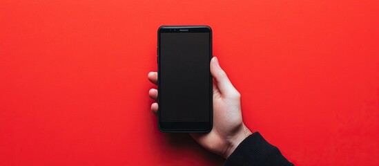 Smartphone on Red Background
