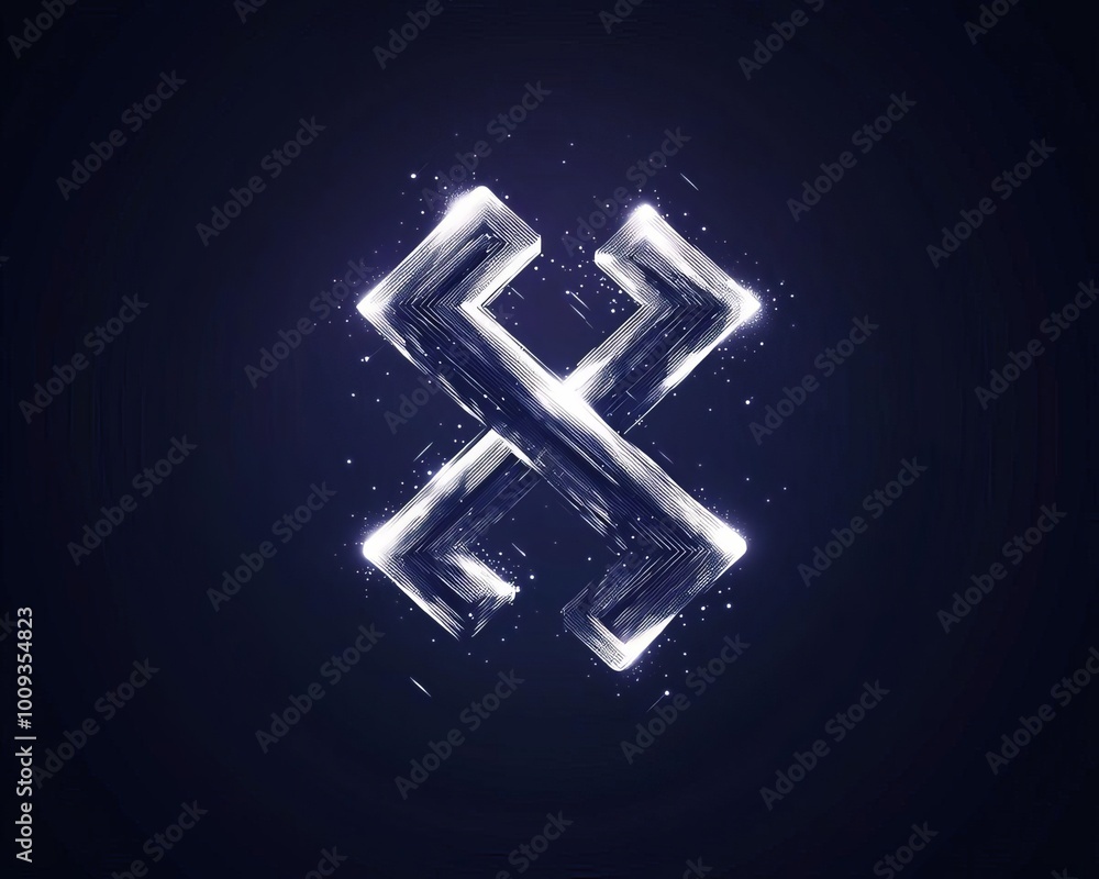 Poster futuristic logo animation in virtual space with interconnected lines and hightech design