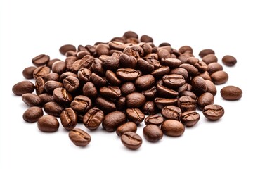 Obraz premium A stack of coffee beans on a clean white background
