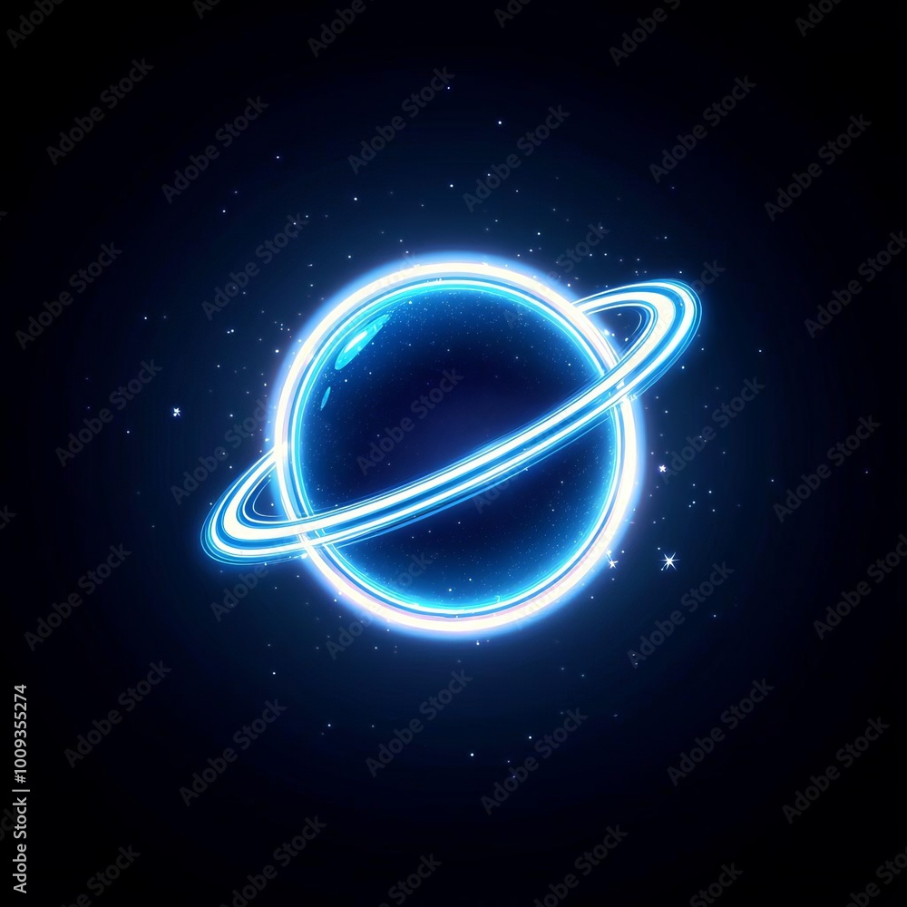 Poster futuristic logo floating in space with orbiting particles for cinematic branding intros