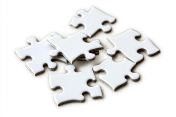 Obraz premium A collection of jigsaw puzzle pieces arranged on a table