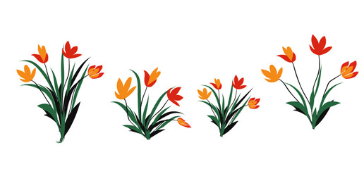 Obraz premium red and yellow tulips