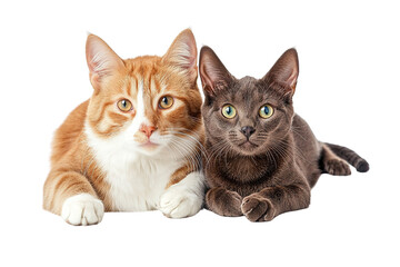 Obraz premium A dog and cat together ,Isolated on transparent background