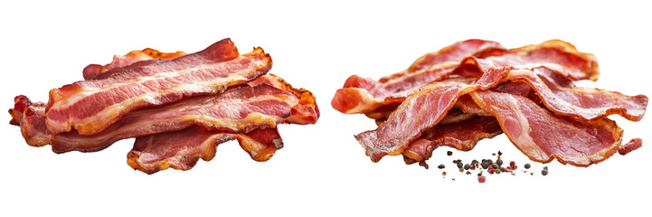 Obraz premium Set of a Bacon, isolated on a transparent background.