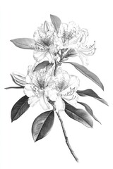 A simple illustration of a flower in monochrome tones