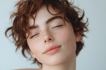 Gender fluid male winking at camera, Generative AI