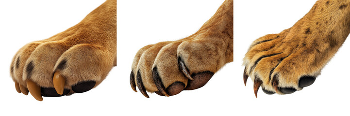 Obraz premium Set of a lion leg, isolated on a transparent background.