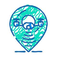 gps navigation autonomous delivery doodle icon sketch vector. gps navigation autonomous delivery sign. isolated symbol illustration