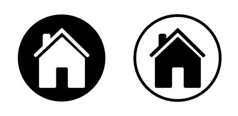 House icons set. Illustration basic, element, door