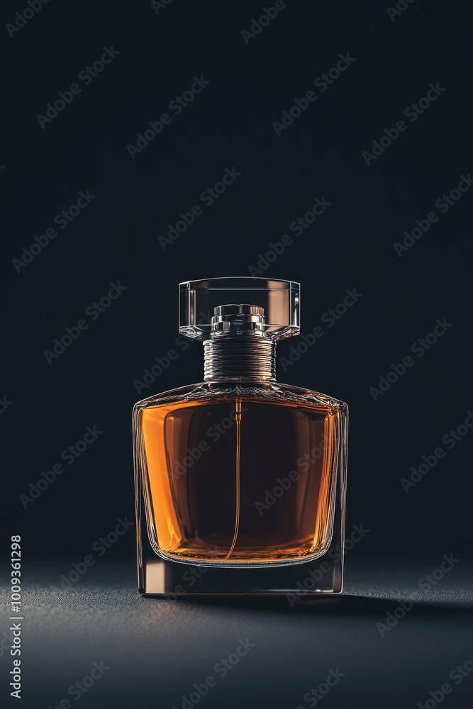 Poster A bottle of perfume placed on a table