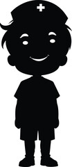 Healthcare Nurse Silhouette outline illustration.eps