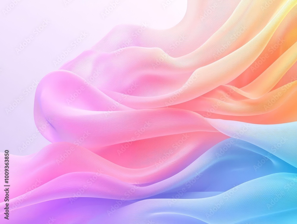 Aufkleber hypnotic abstract 3d background with layered waves of translucent colors in motion