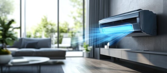 Fototapeta premium Air Conditioner in a Modern Living Room