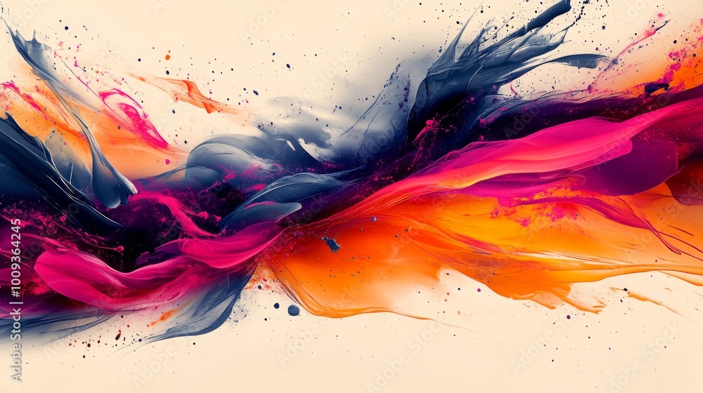 Poster vibrant abstract artwork showcasing dynamic swirls of color blending at an art studio