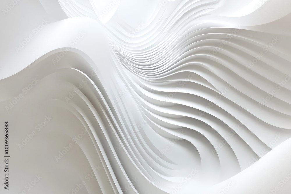 Poster A unique curved design on a clean white wall, perfect for highlighting a statement piece or adding visual interest to a room