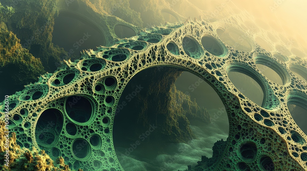Poster fractal bridges, with infinite complexity, stretch over a bottomless abyss, their mathematical desig