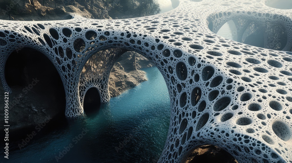 Poster fractal bridges, with infinite complexity, stretch over a bottomless abyss, their mathematical desig
