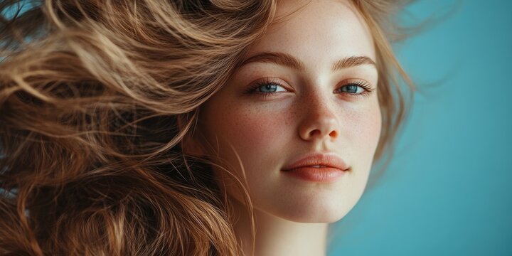 Elegant Blonde Portrait with Texture Overlay