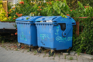 Garbage cans on the street