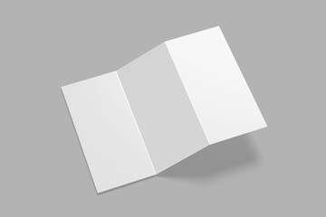 Blank white z fold brochure Mock up
