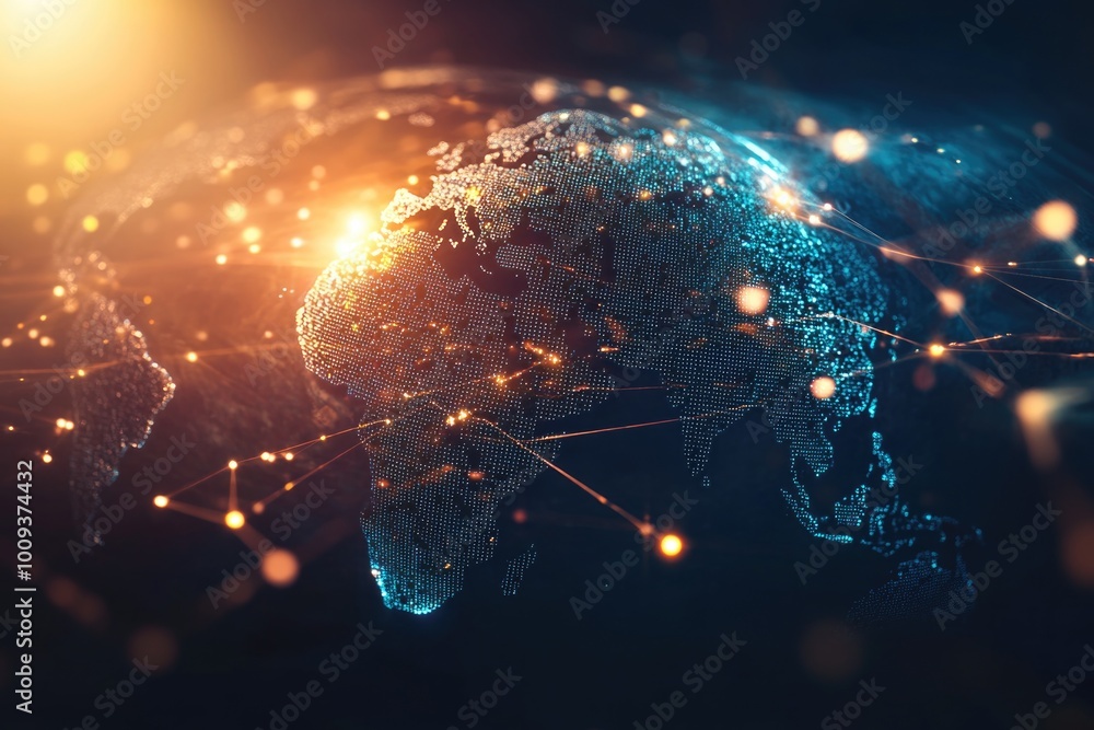 Poster a detailed digital representation of the earth's surface, suitable for educational and informative p