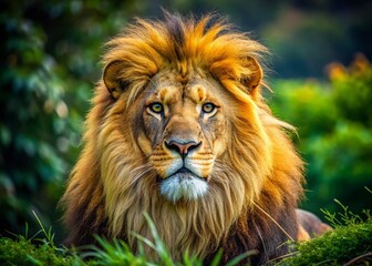 Fototapeta premium Majestic Lion Mane Showcasing the Beauty and Strength of Nature in a Wild and Captivating Setting