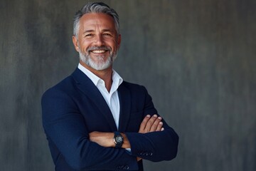 A man wearing a blue suit and white shirt, suitable for formal occasions
