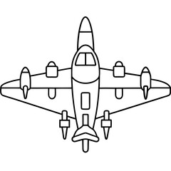 adult military aircraft outline coloring book page line art drawing