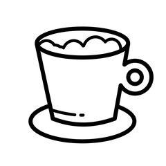 cup with frothed coffee - vector icon