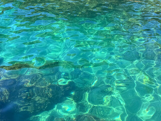 Blue emerald sea water clear surface.