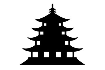 Pagoda | vector silhouette illustration on white background