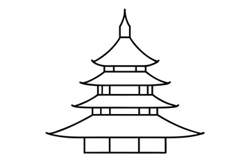 Pagoda | vector silhouette illustration on white background