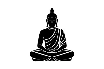 Buddha | vector silhouette illustration on white background