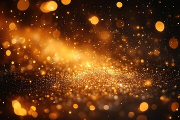 Obraz premium a shimmering golden background filled with blurred sparkles and bokeh creates a luxurious and celebratory atmosphere perfect for festive occasions and elegant designs