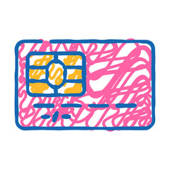 emv card bank payment doodle icon sketch vector. emv card bank payment sign. isolated symbol illustration