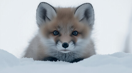 Obraz premium little white fox in the snow