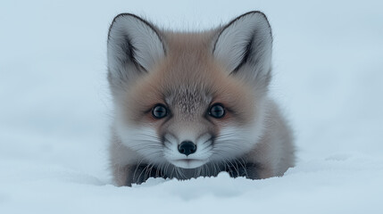 Obraz premium little white fox in the snow