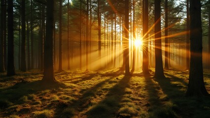 Obraz premium sunrise in the forest