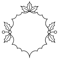 arch mistletoe frame outline coloring book page line art drawing